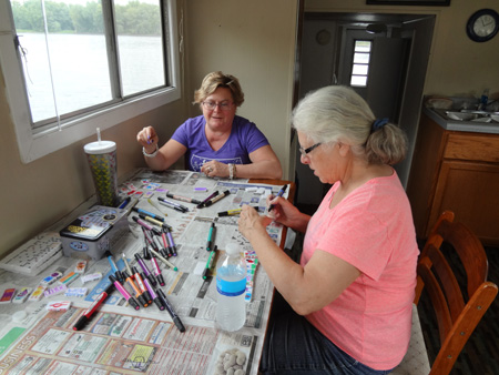 LuAnn and Patty crafting